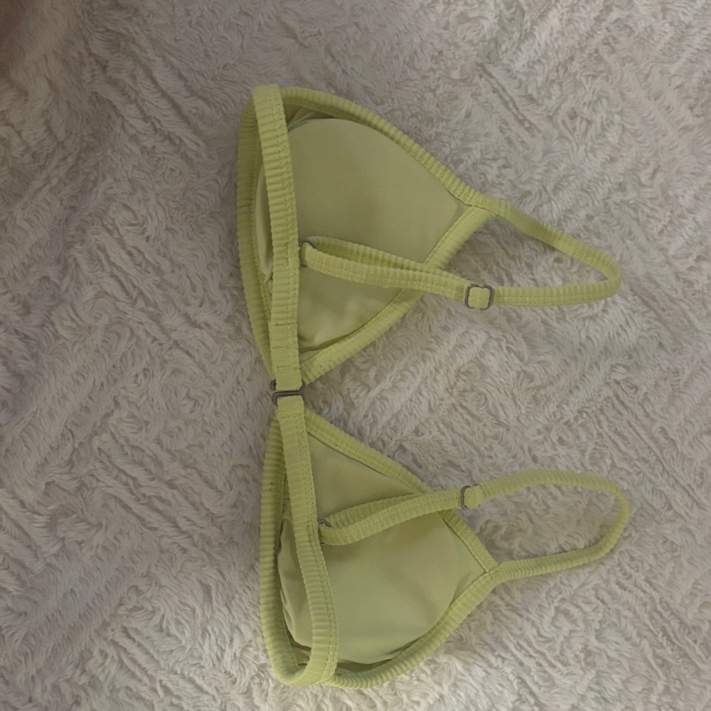 Green Ribbed Bikini Top - Picture 2 of 4